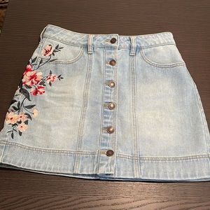 PacSun Embroidered Denim Skirt